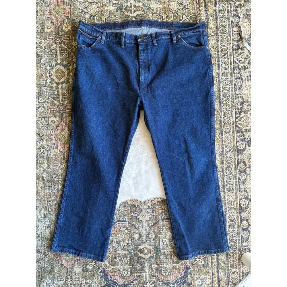 VTG‎ Wrangler Y2K Cowboy Cut Western Dark Bootcut Denim Jeans 46x30 947STR